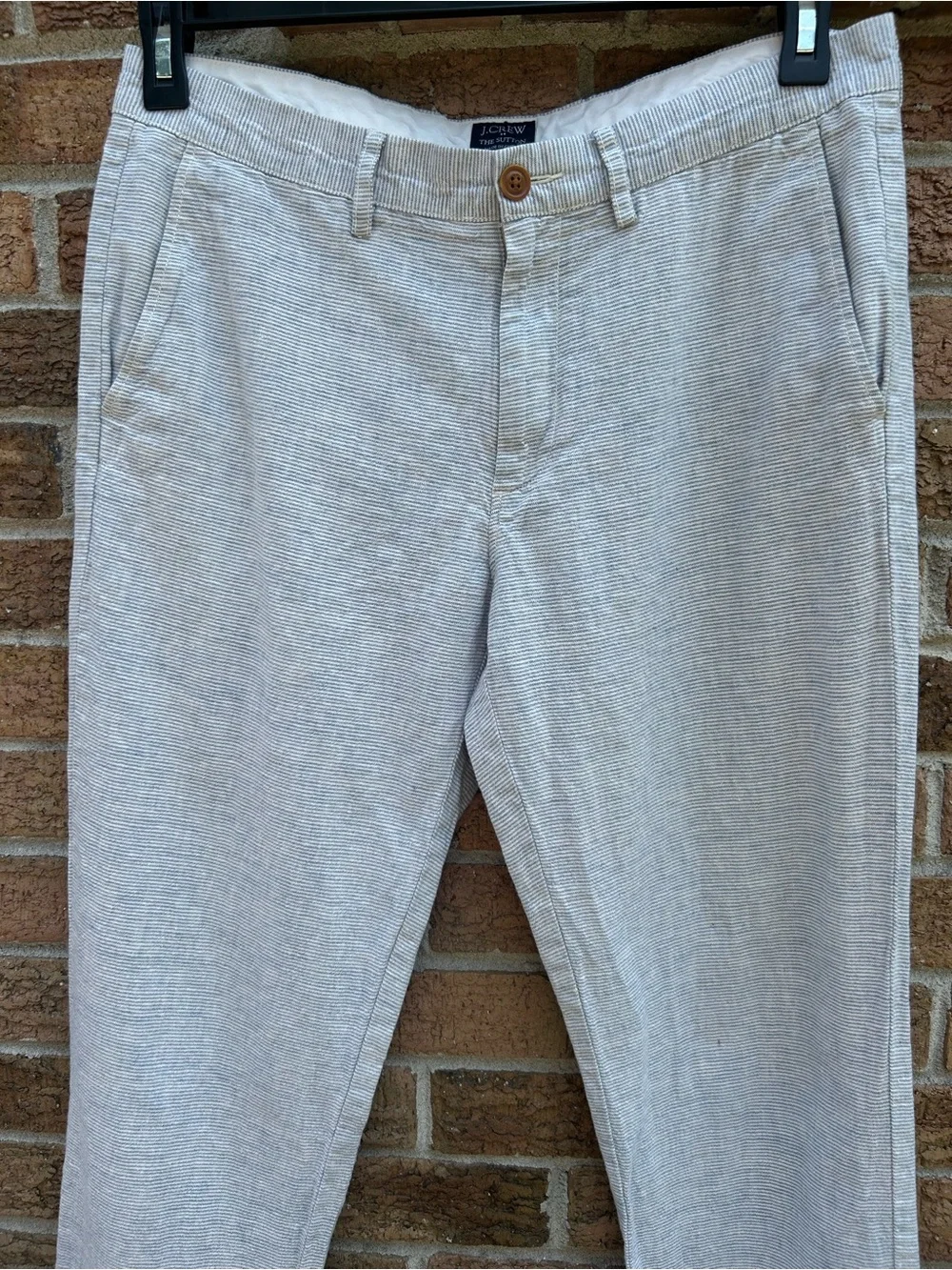J. Crew Light blue / white horizontal stripe Men's Chino Pants 32x30